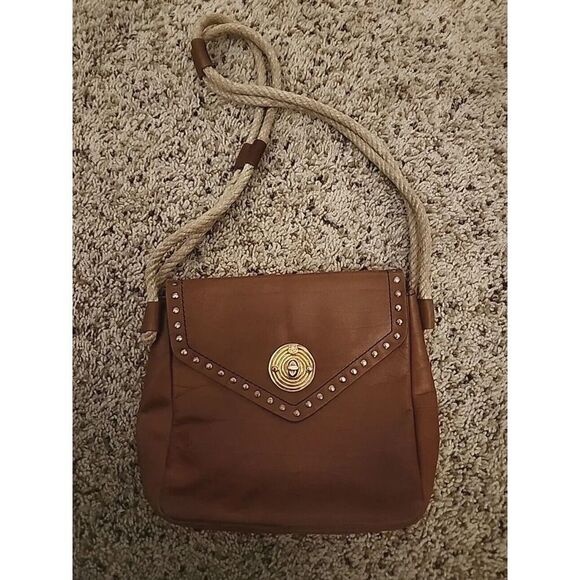 Vtg Marcolino By John Romain Handbag Purse Satchel Shoulder Bag Leather Brown - Picture 1 of 8